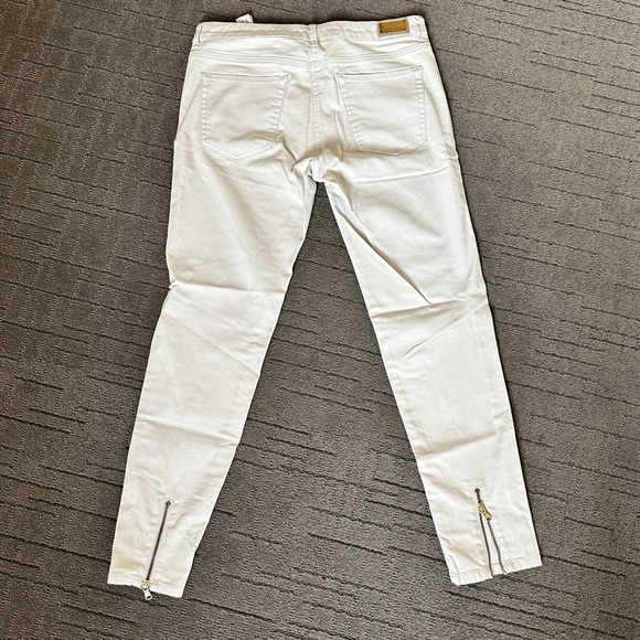 Zara Woman Pale Pink Ankle Gold Zip Jeans Skinny Sz 8 - Picture 5 of 16